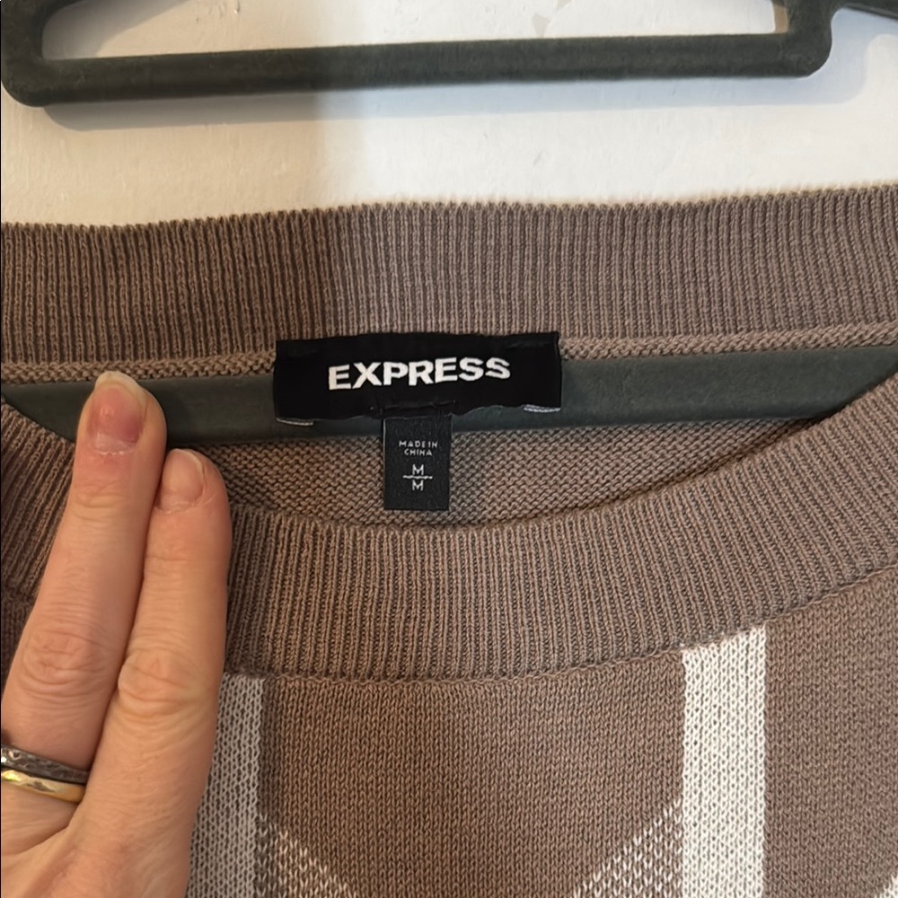 Brown Geometric Pattern Express Sweater - image 2